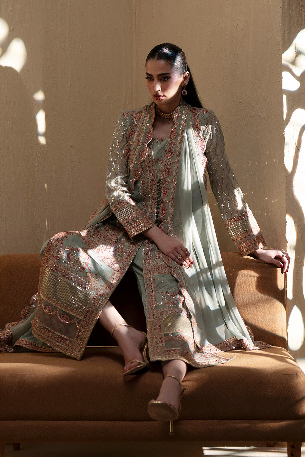 3 Piece Embroiderd Chiffon BASTET - FSU5668 - Image 5