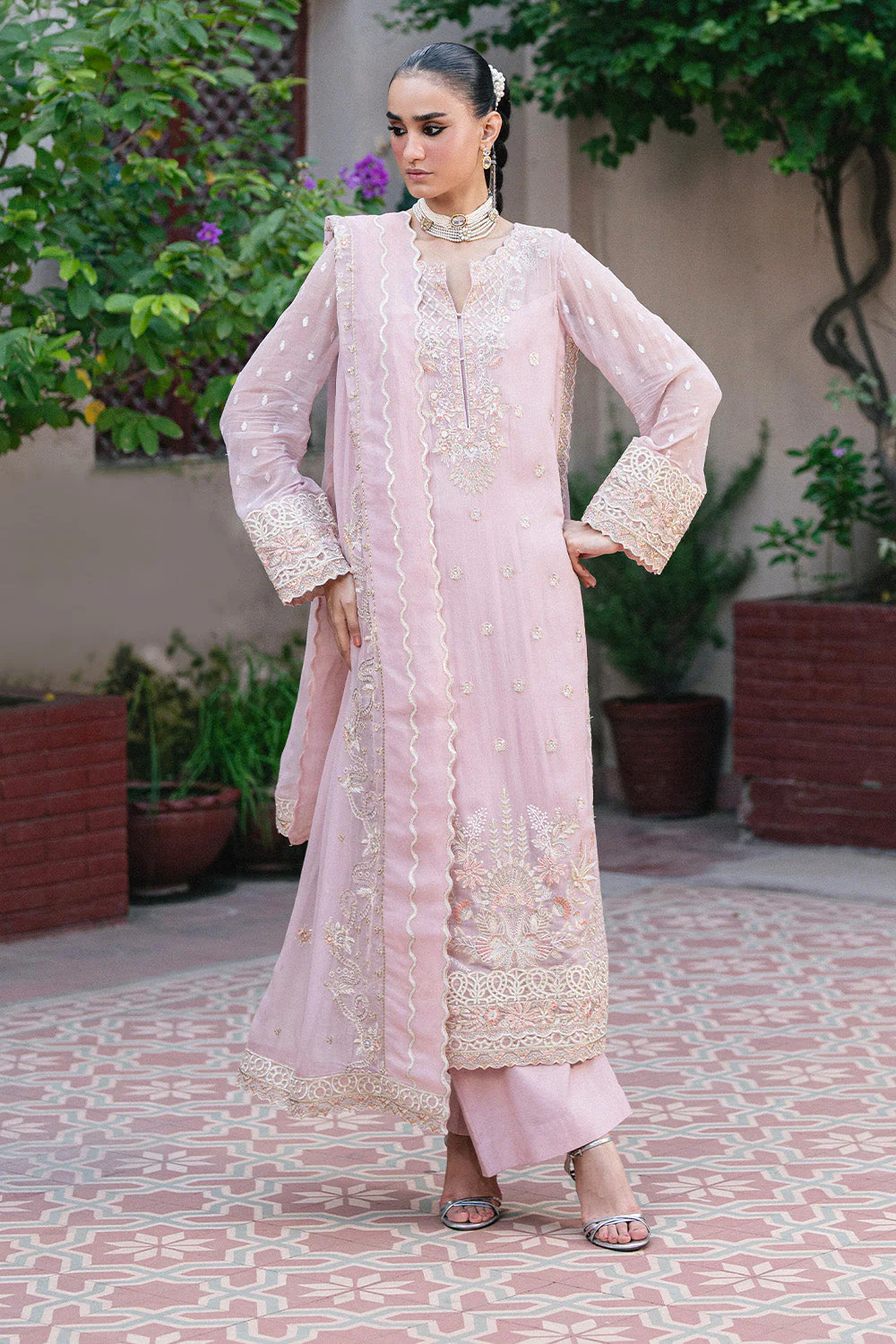 3 Piece Embroiderd Chiffon GANDHALI - FSU5642 - Image 3
