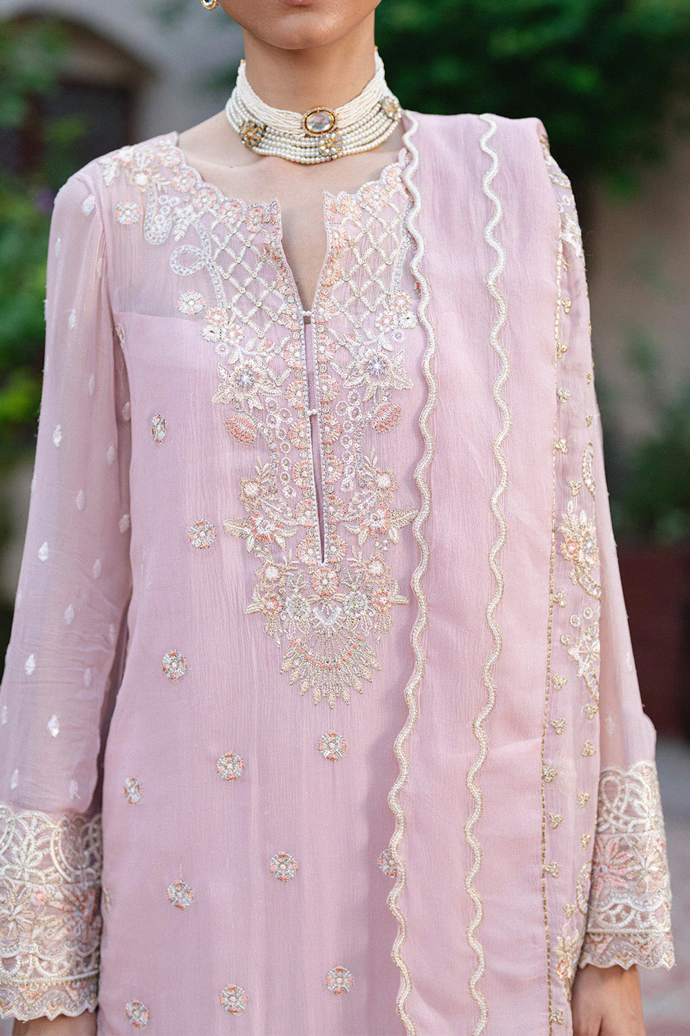 3 Piece Embroiderd Chiffon GANDHALI - FSU5642 - Image 4