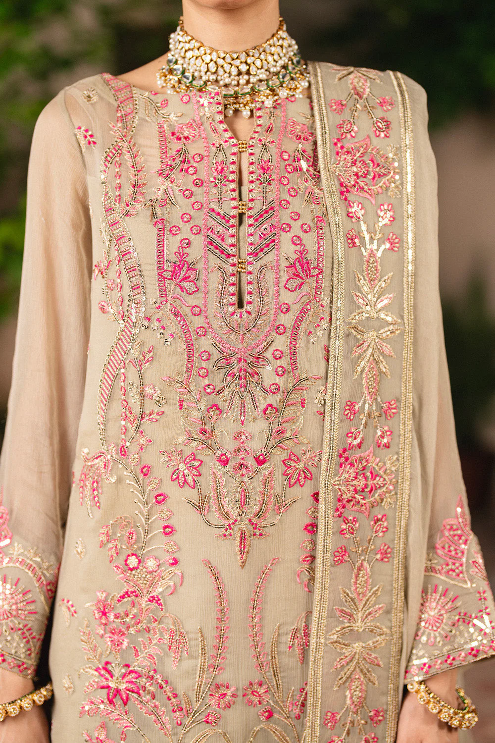 3 Piece Embroiderd Chiffon GANDHARIKA - FSU5643 - Image 3