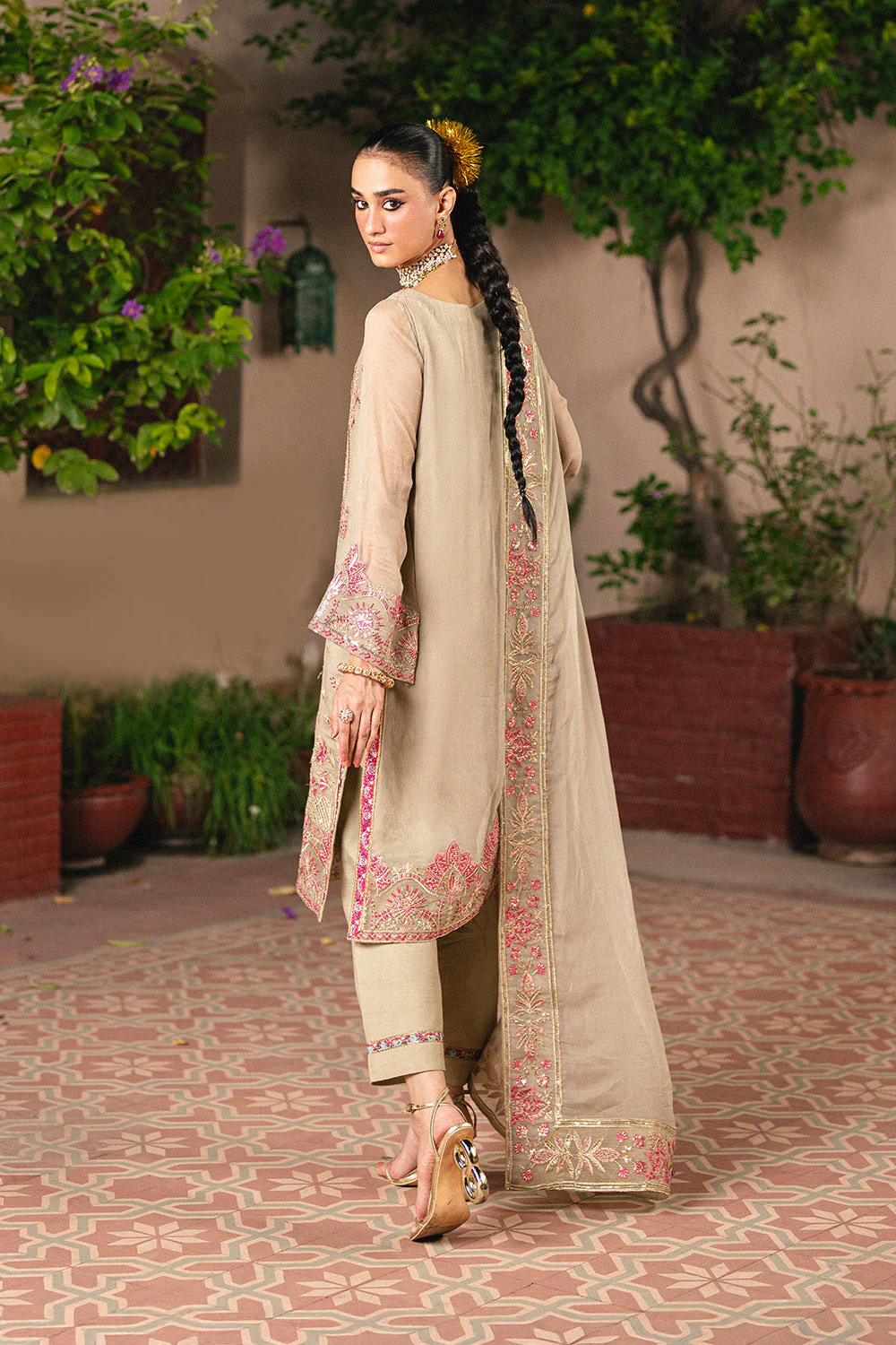 3 Piece Embroiderd Chiffon GANDHARIKA - FSU5643 - Image 5