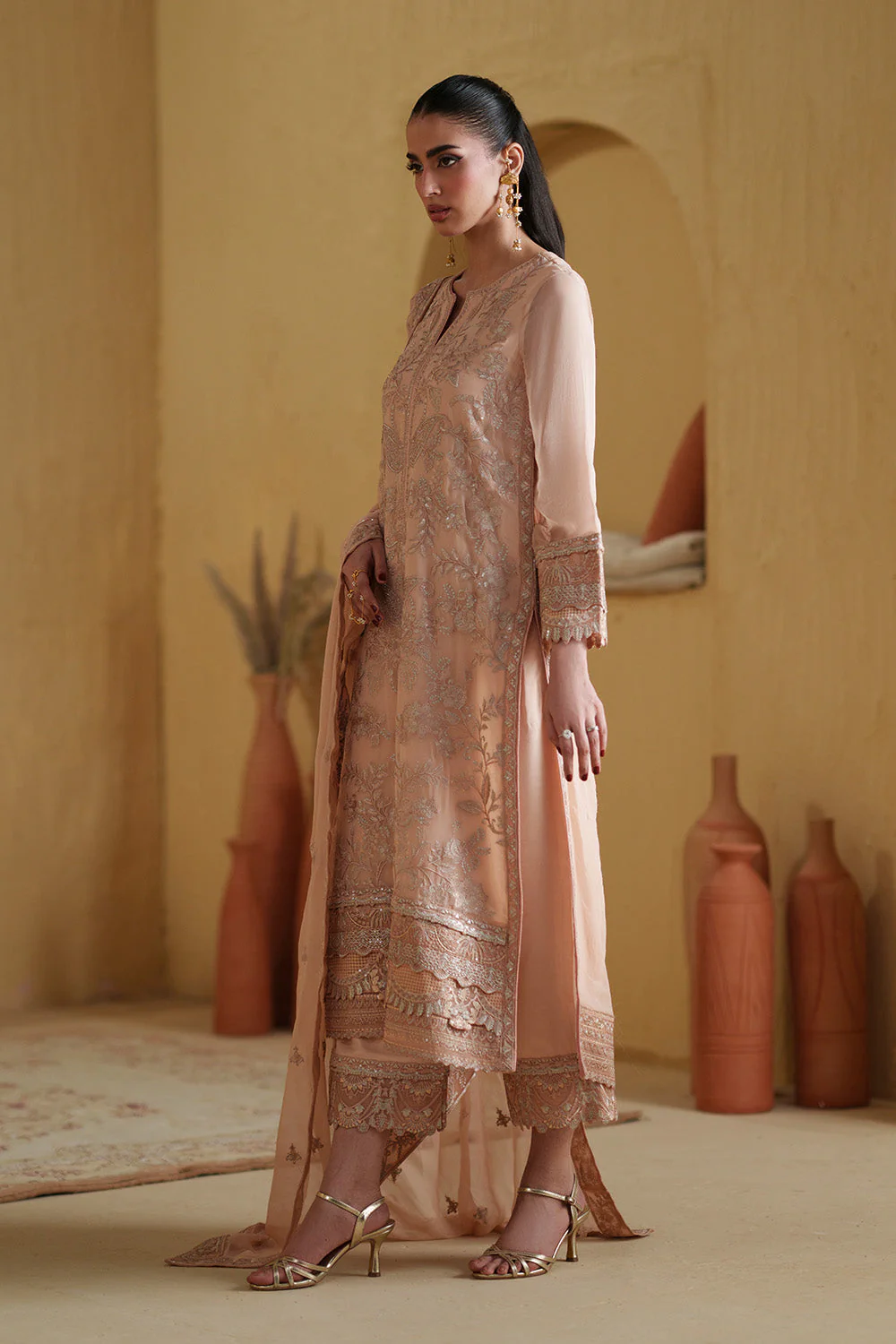 3 Piece Embroiderd Chiffon HATHOR - FSU5663 - Image 3