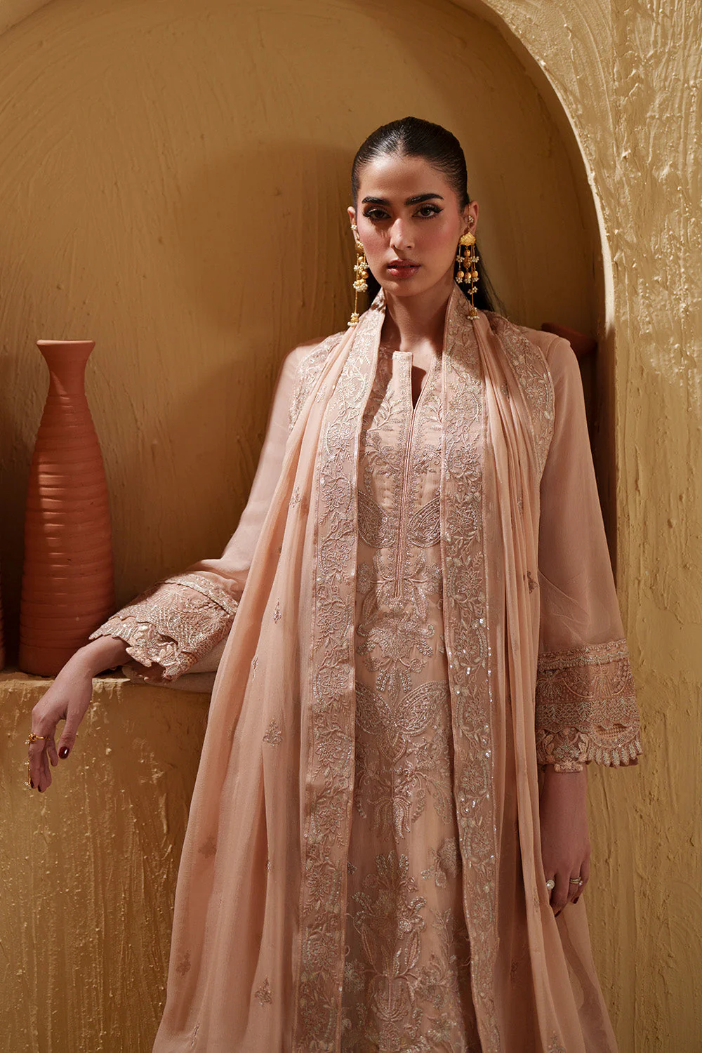 3 Piece Embroiderd Chiffon HATHOR - FSU5663 - Image 4