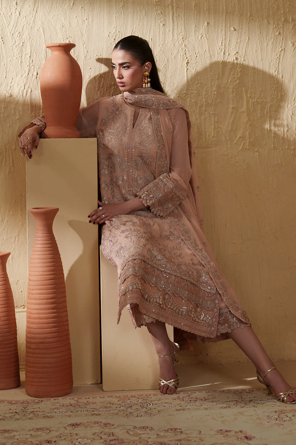 3 Piece Embroiderd Chiffon HATHOR - FSU5663 - Image 5