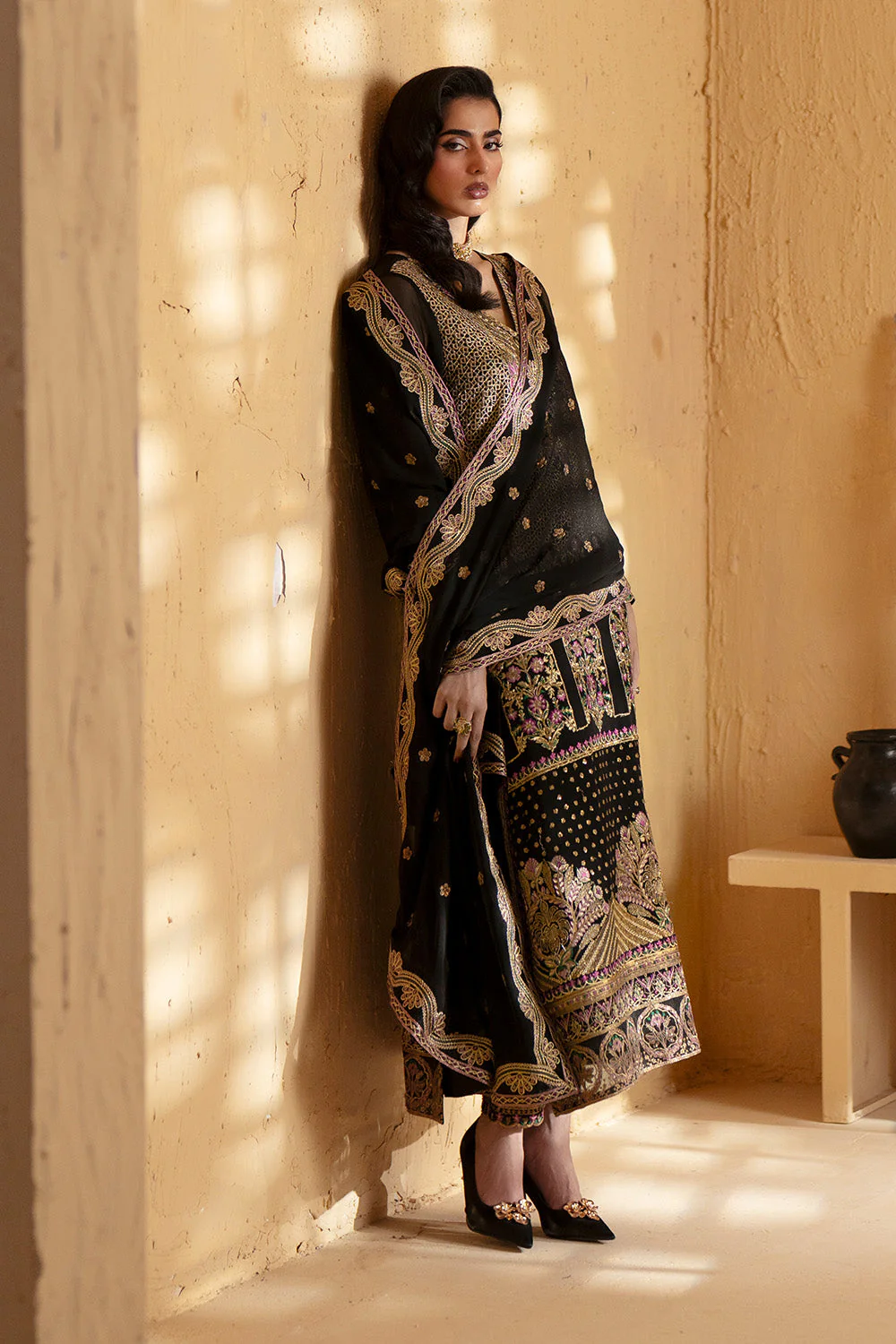 3 Piece Embroiderd Chiffon MERNEITH - FSU5665 - Image 3