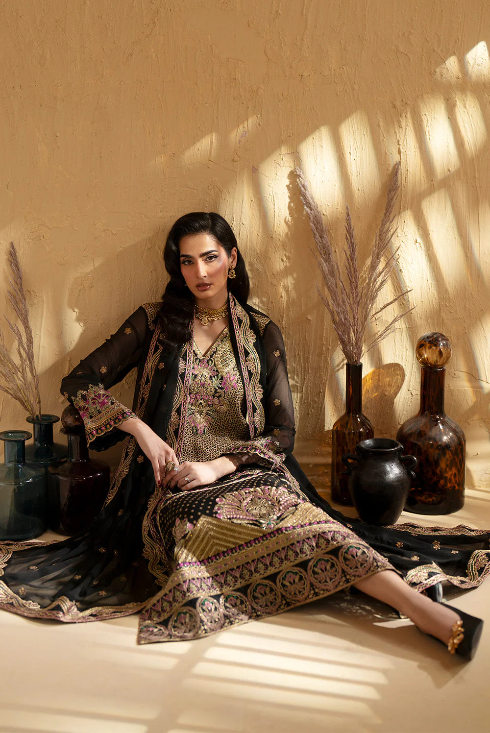 3 Piece Embroiderd Chiffon MERNEITH - FSU5665 - Image 5