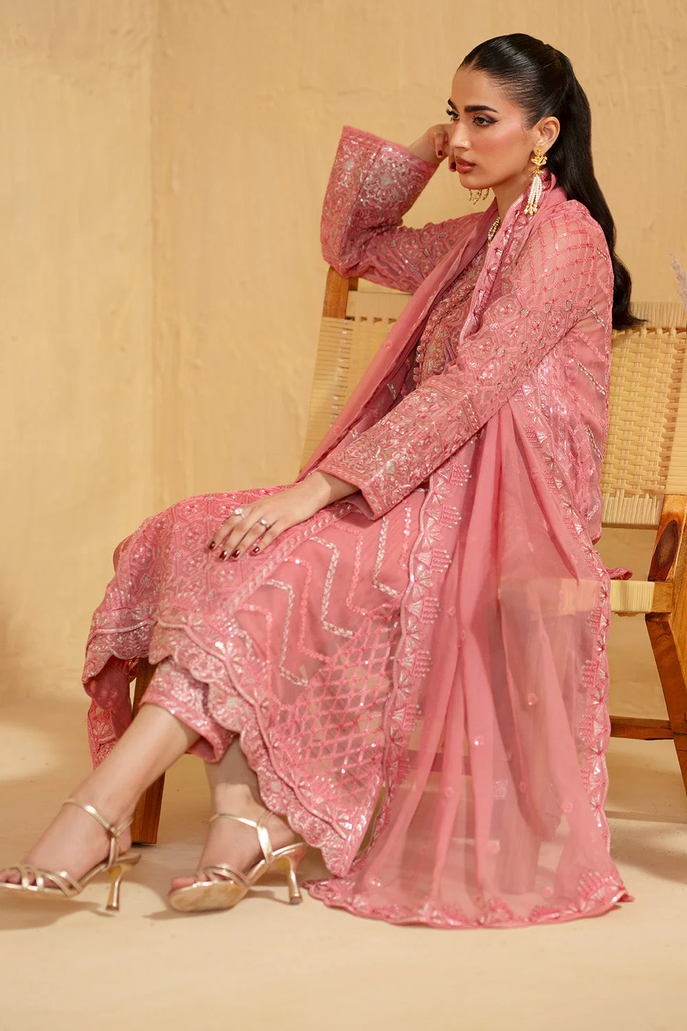 3 Piece Embroiderd Chiffon NUBIA - FSU5662 - Image 3