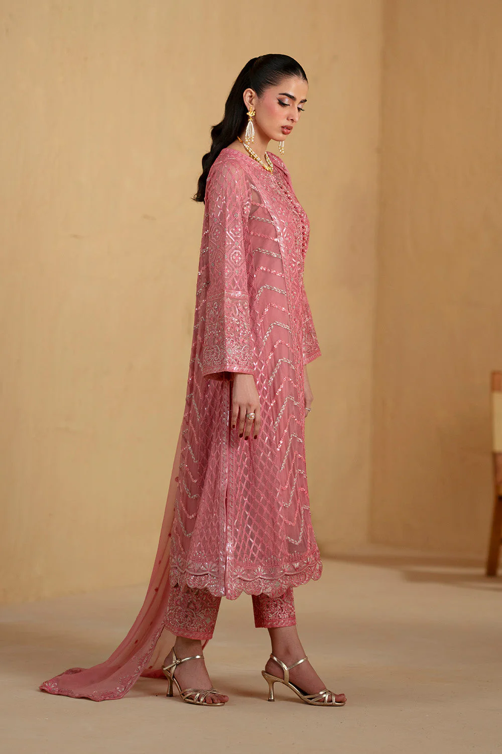 3 Piece Embroiderd Chiffon NUBIA - FSU5662 - Image 4