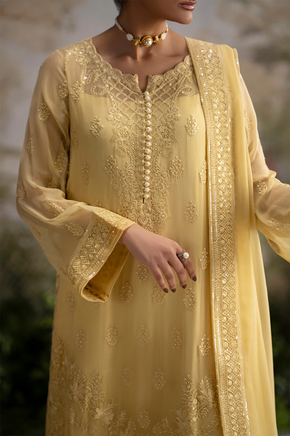 3-Piece-Embroiderd-Chiffon ONELIA - FWU5699 - Image 4