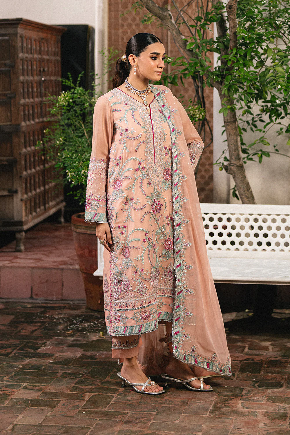 3 Piece Embroidered Chiffon ANYA - FSU5659 - Image 4