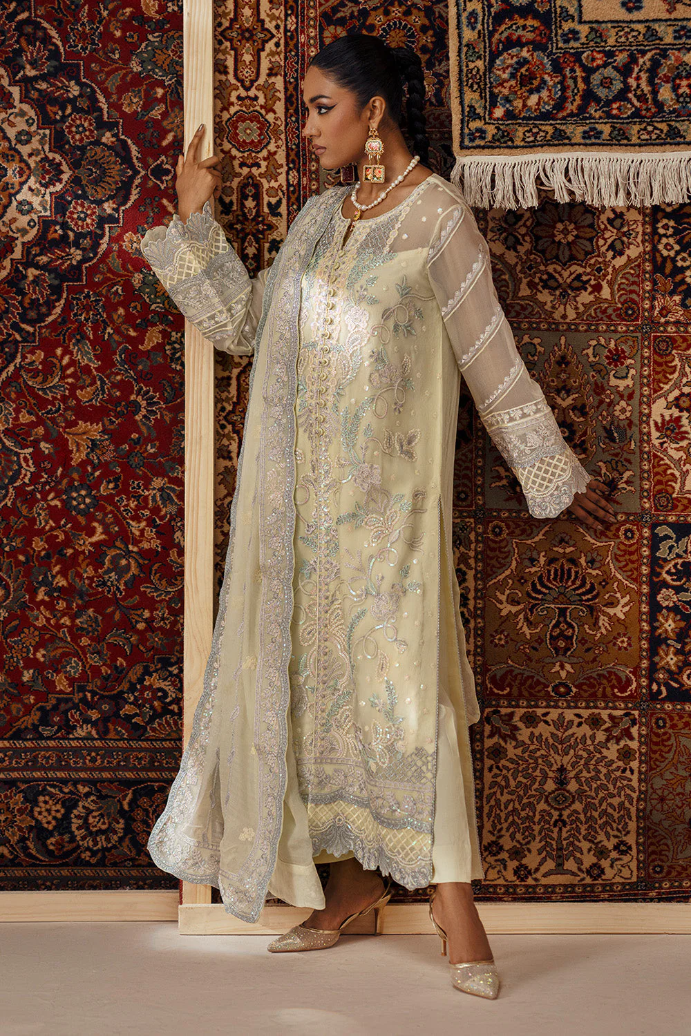 3 Piece Embroidered Chiffon ARDETH - FSU5637 - Image 6