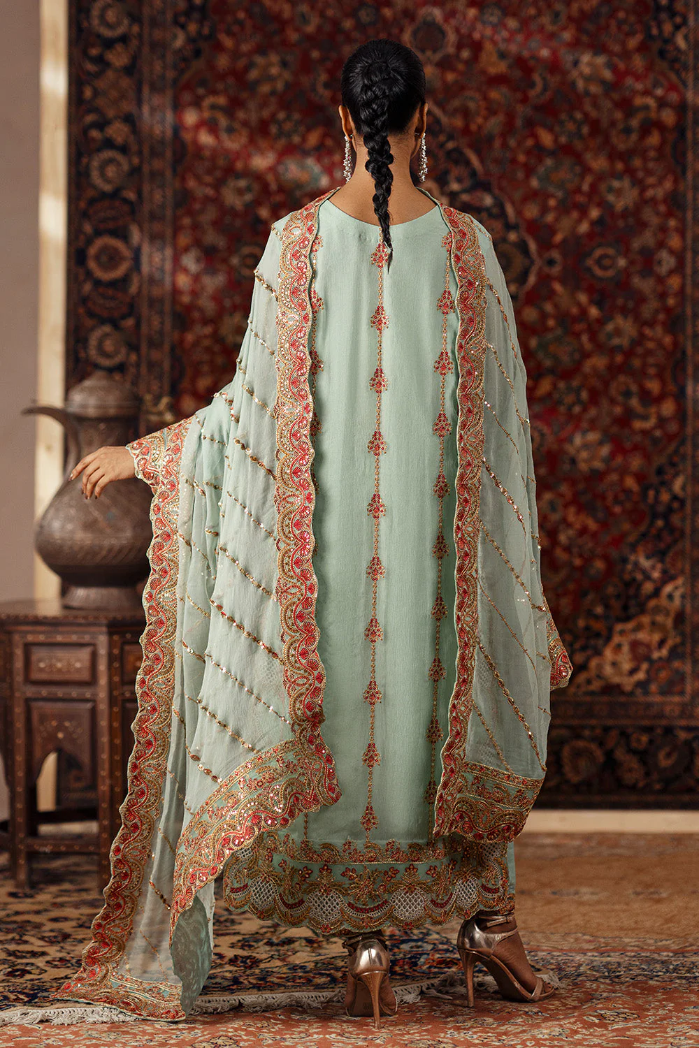 3 Piece Embroidered Chiffon AVITAL - FSU5638 - Image 3