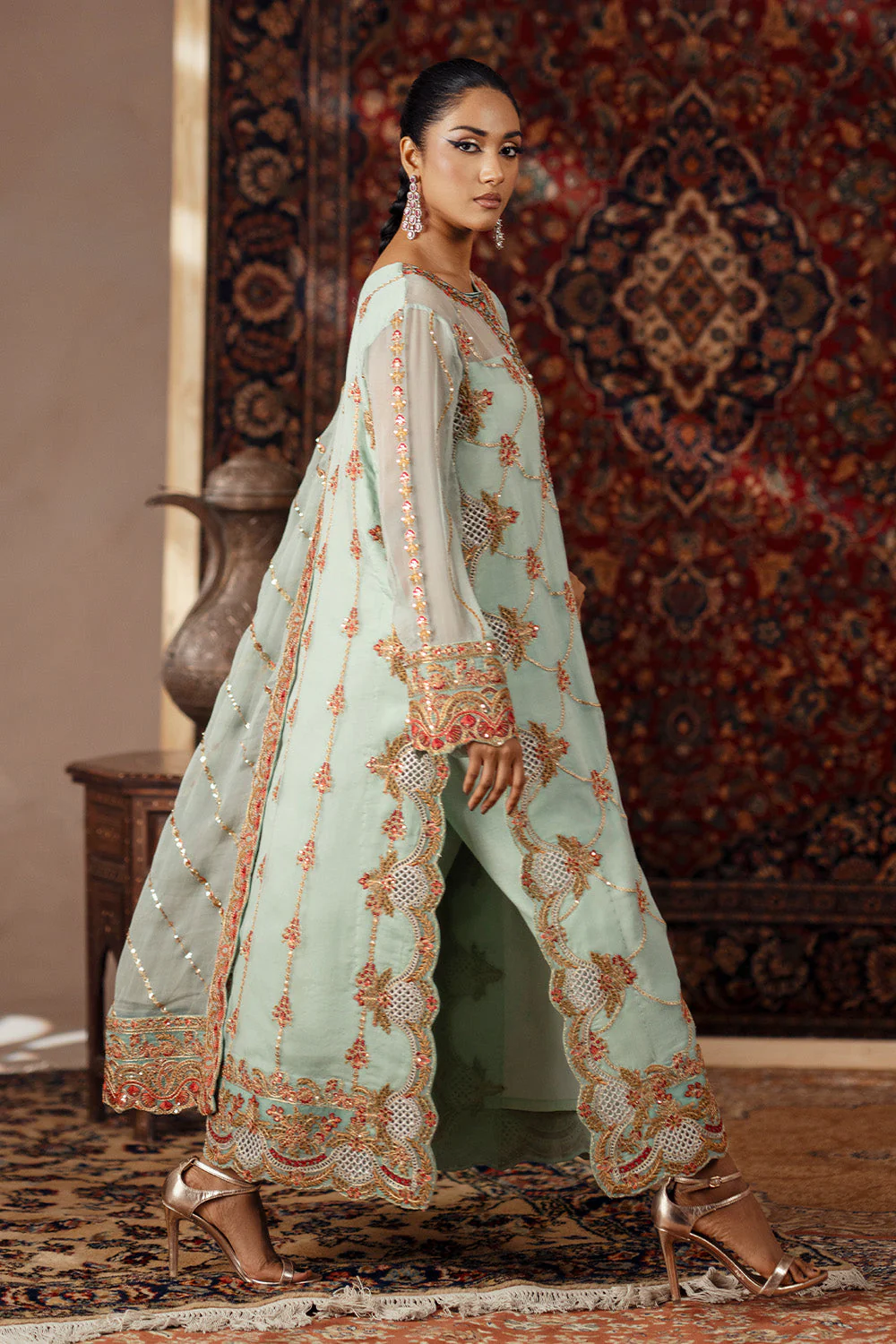 3 Piece Embroidered Chiffon AVITAL - FSU5638 - Image 4