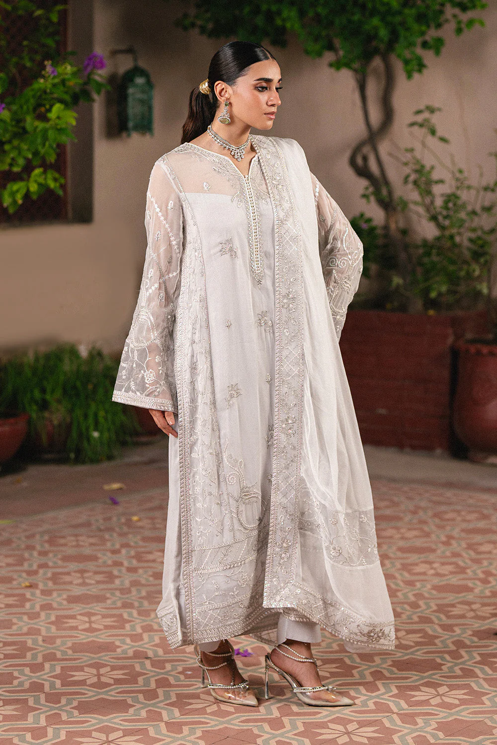 3 Piece Embroidered Chiffon FAINA - FSU5656 - Image 4
