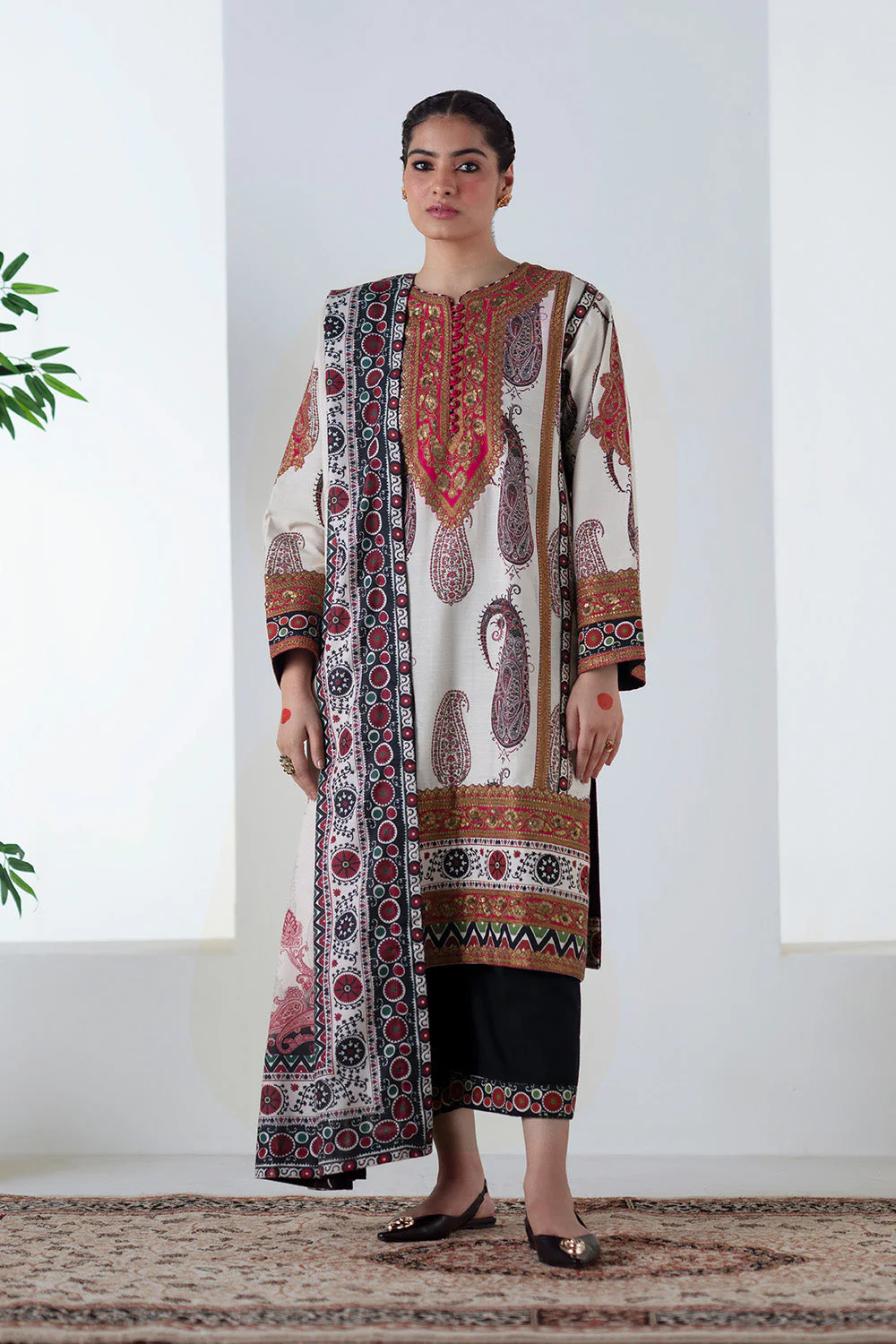 3 Piece Embroidered Khaddar ZOHAL - FSU5678 - Image 5